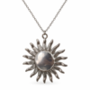 43mm - Collar con Dije de Sol Grande Plateado
