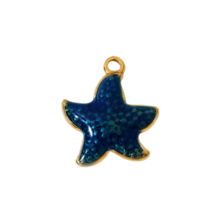 17mm - Dije de estrella de mar azul gruesa