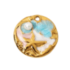 18mm - Dije de estrella de mar azul y rosa