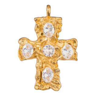 47mm - Dije de cruz grande con circonias