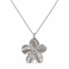 31mm - Collar con Dije de Flor Grande Plateada