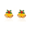 Aretes navideños de campana amarilla