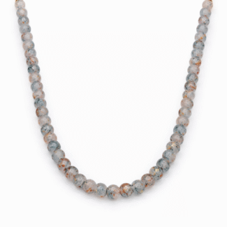 Collar Avignon Azul con Vetas Anaranjadas