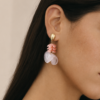Aretes Petra Rosado y Blanco