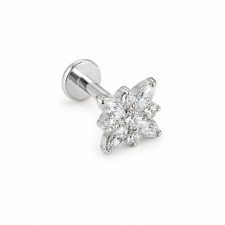 Piercing Labret de Titanio G23- Valentina Plateado