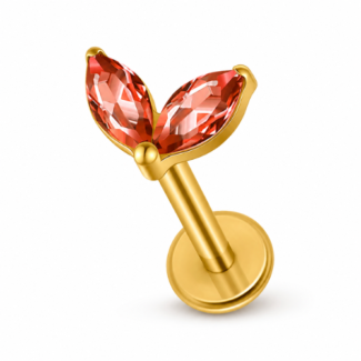 Piercing Labret de Titanio G23- Gia Rojo